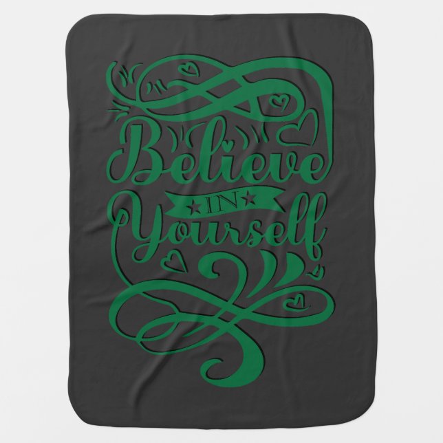 Motivational Typography Design Baby Blanket (Front)