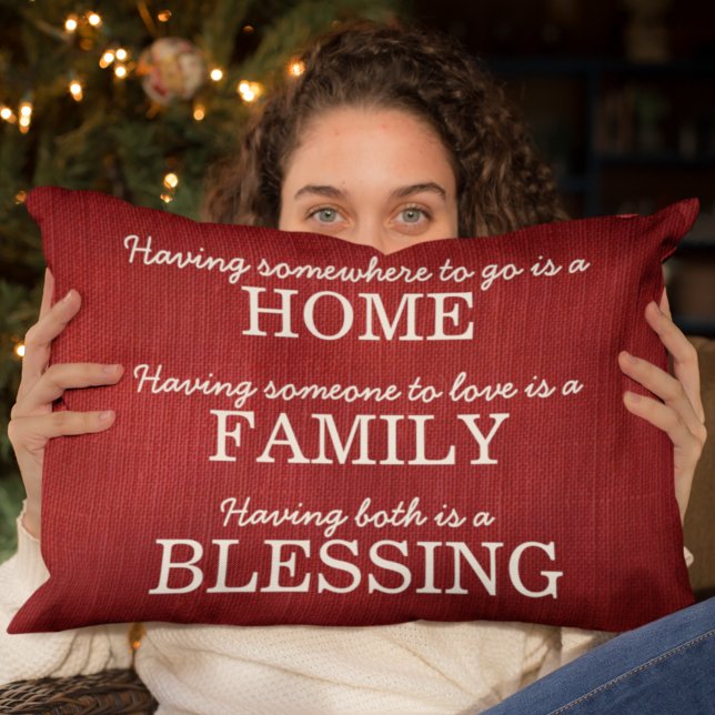 Motivational Typography Family Quote Accent Pillow (Creator Uploaded)