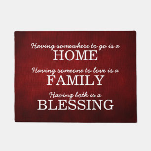 Motivational Typography Family Quote Doormat