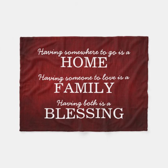 Motivational Typography Family Quote Fleece Blanket