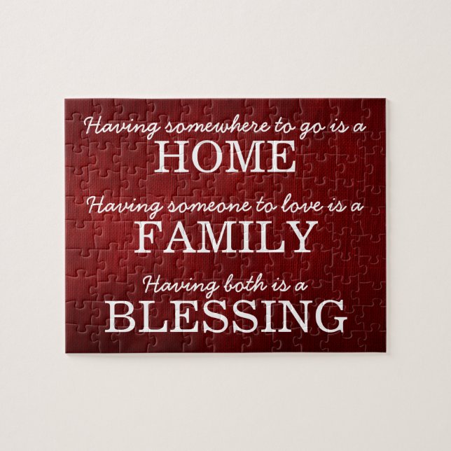 Motivational Typography Family Quote Jigsaw Puzzle (Horizontal)