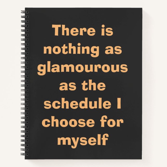 Motivational typography in beige text on  notebook (Front)