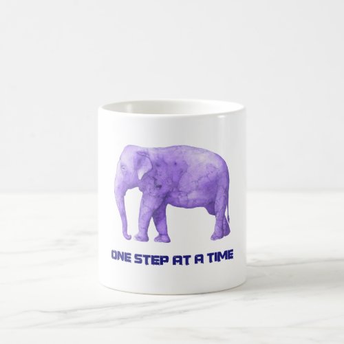 Motivational Typography Purple Watercolor Elephant Coffee Mug