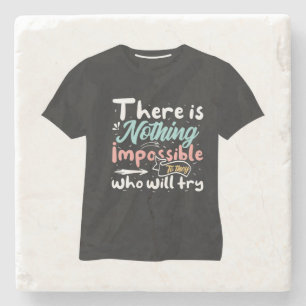 Motivational typography Stone Coaster
