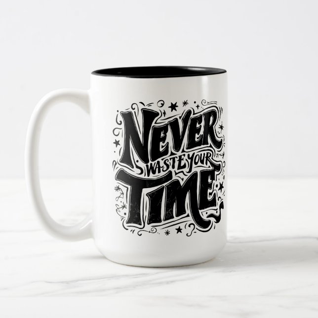 Motivational Typography Two-Tone Coffee Mug (Left)