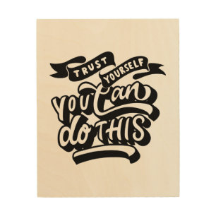 Motivational Typography Wood Wall Art