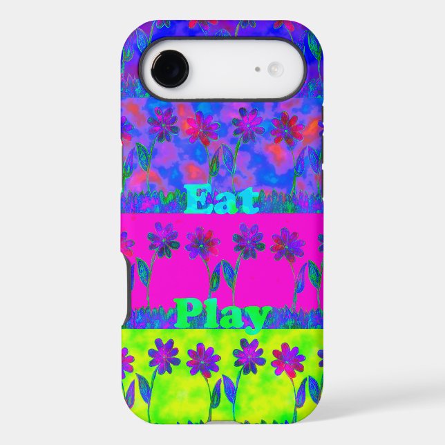 Motivational Vibrant "Eat Love & Play" Art Print Case-Mate iPhone Case (Back)