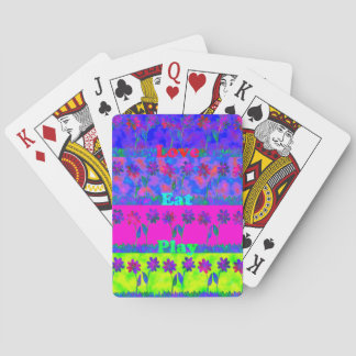 Motivational Vibrant "Eat Love & Play" Art Print Poker Cards