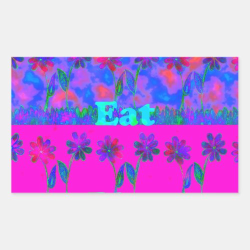 Motivational Vibrant Eat Love  Play Art Print  Rectangular Sticker