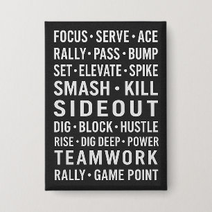 Motivational Volleyball Button