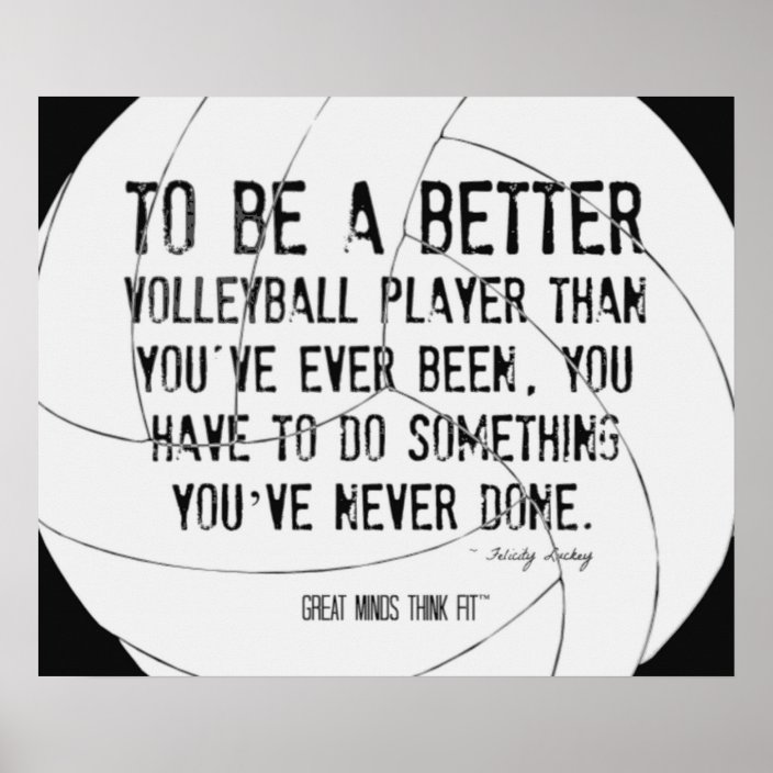 Motivational Volleyball Print 007 Black and White | Zazzle.com