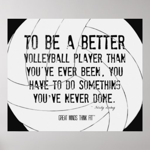 Motivational Volleyball Print 007 Black and White