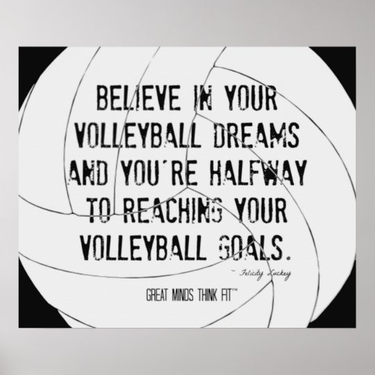 Motivational Volleyball Print 020 Black and White | Zazzle.com