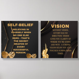 Motivational Wall Art Set of 2 Acrylic Photo Tile