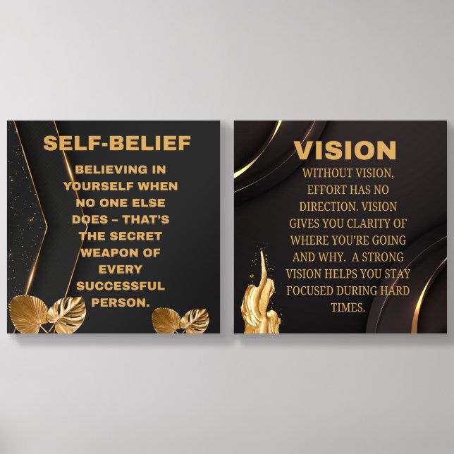 Motivational Wall Art Set of 2 Acrylic Photo Tile (Front Set)