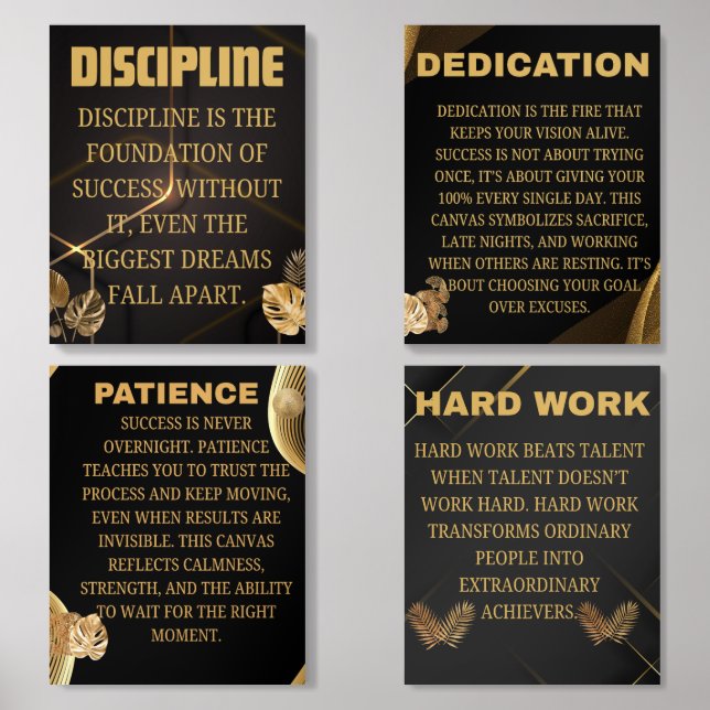 Motivational Wall Art Set of 4  Acrylic Photo Tile (Front Set)