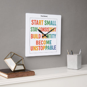 Motivational Wall Clock – Become Unstoppable