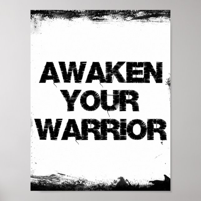 Motivational Warrior Quote Poster (Front)