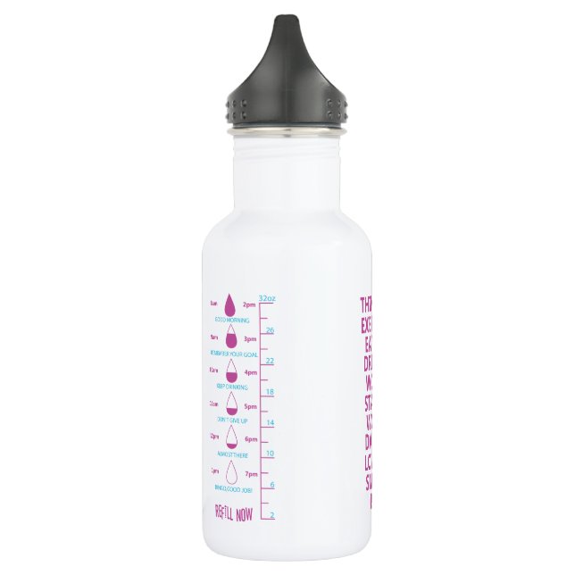 Motivational Water Tracker – Hydrate with Purpose  Stainless Steel Water Bottle (Left)