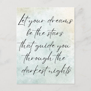 Motivational Watercolor Inspirational Quote Postcard