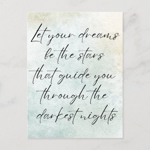 Motivational Watercolor Inspirational Quote  Postcard