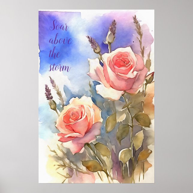 Motivational Watercolor Wall Art Poster 100 (Front)