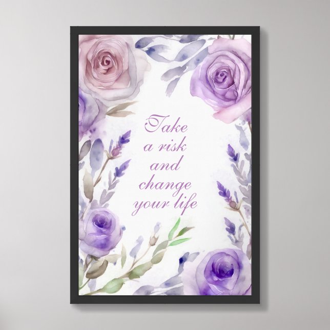 Motivational Watercolor Wall Art Poster 15 (Framed Front)