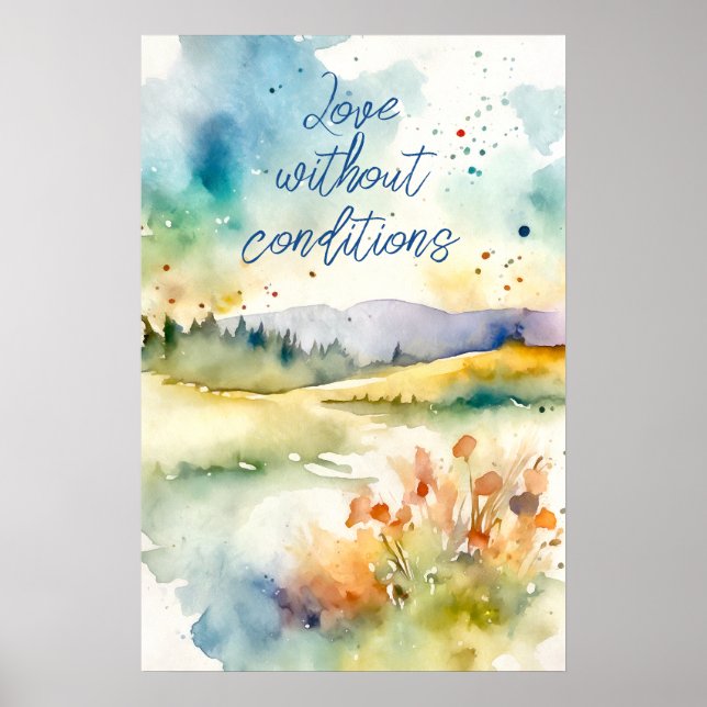 Motivational Watercolor Wall Art Poster 17 (Front)