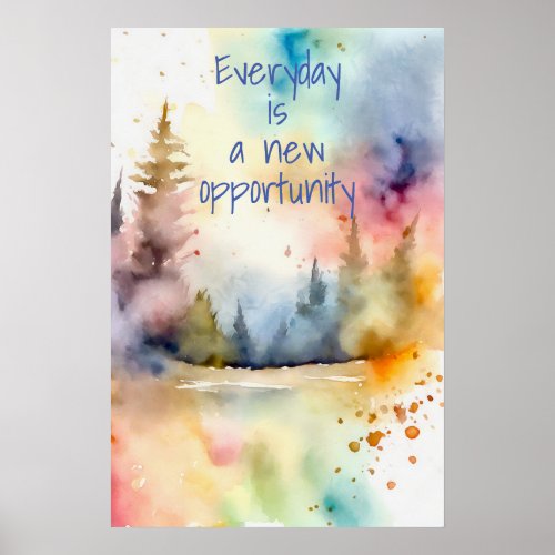 Motivational Watercolor Wall Art Poster 3