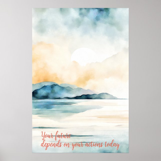 Motivational Watercolor Wall Art Poster 50 (Front)