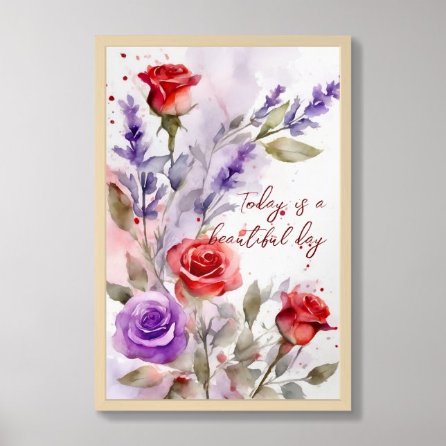 Motivational Watercolor Wall Art Poster 56 (Framed Front)