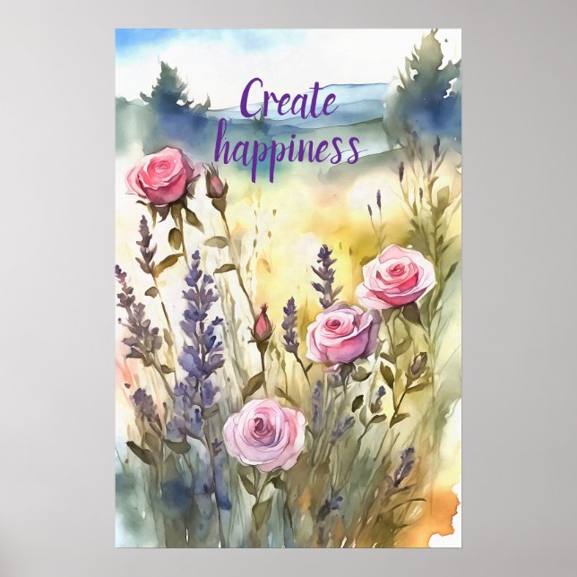 Motivational Watercolor Wall Art Poster 98 (Front)