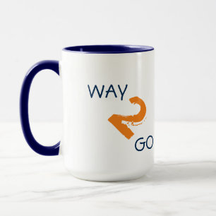 Motivational WAY2GO Blue Orange Mug