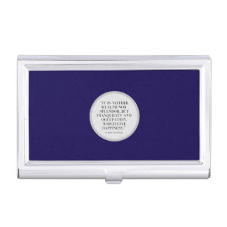 Motivational Wealth and Happiness Quote  Business Card Case