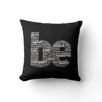 Motivational Word Cloud Throw Pillow