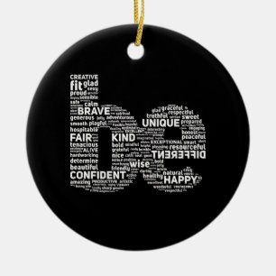 Motivational Word Cloud Throw Pillow Ceramic Ornament