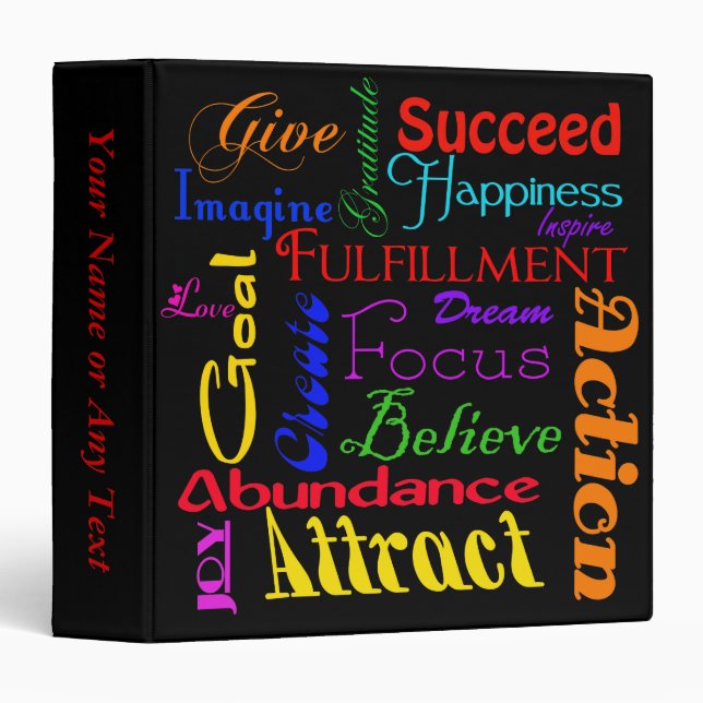 Motivational Word Collage Binder (Front/Spine)