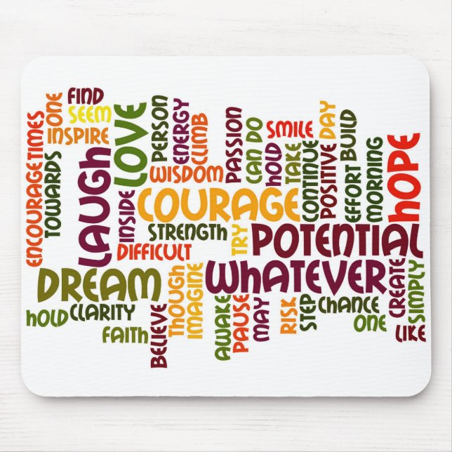 Motivational Words #1 - positive attitude Mouse Pad (Front)