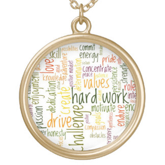 Motivational Words #2 positive encouragement Gold Plated Necklace
