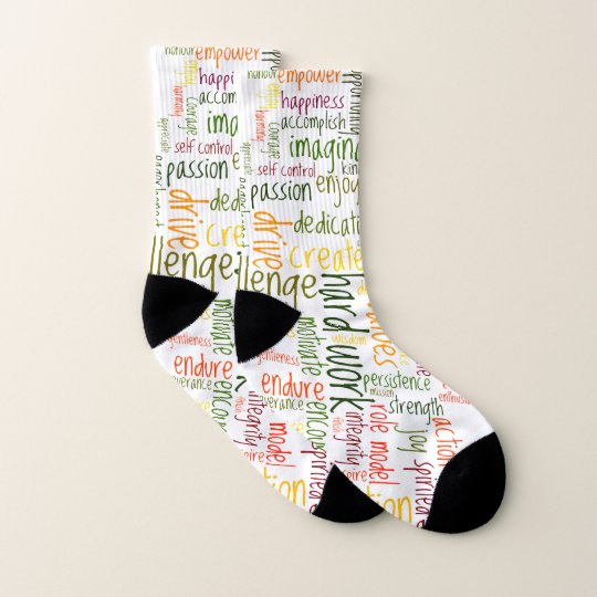 Motivational Words #2 positively encouraging Socks | Zazzle.com