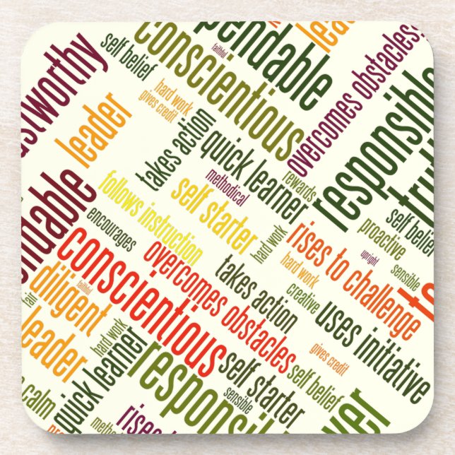 Motivational Words #4 positive values Beverage Coaster (Front)
