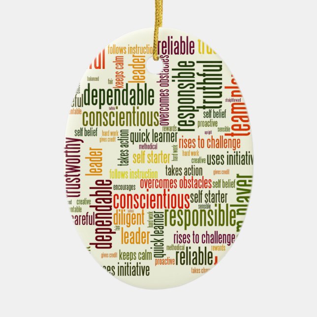 Motivational Words #4 positive values Ceramic Ornament (Front)