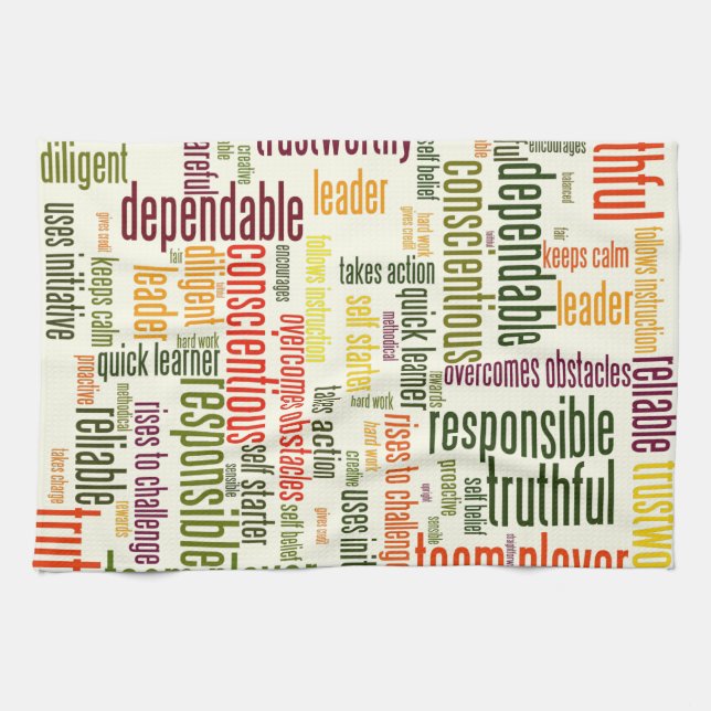 Motivational Words #4 positive values Kitchen Towel (Horizontal)