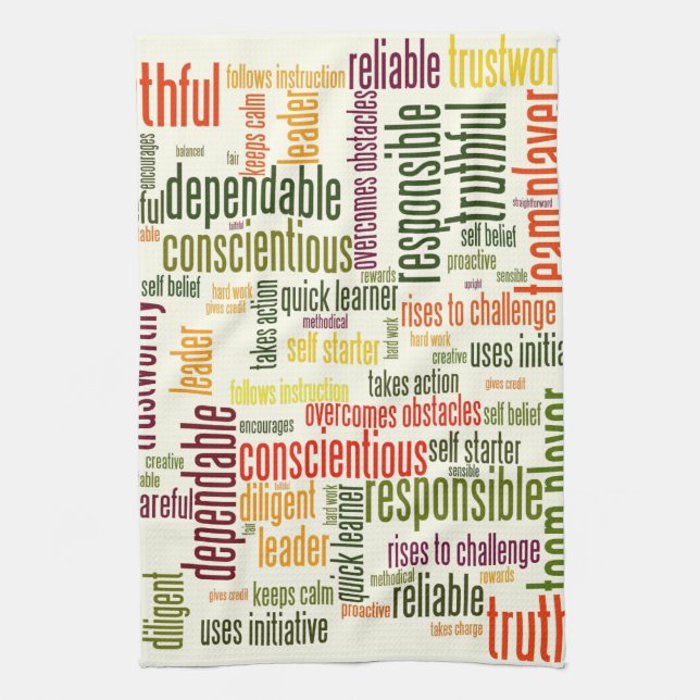 Motivational Words #4 positive values Kitchen Towel (Vertical)