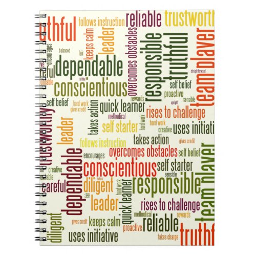 Motivational Words 4 positive values Notebook