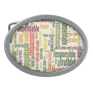 Motivational Words #4 positive values Oval Belt Buckle