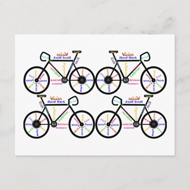 Motivational  Words about Bike Bmx Mountain Biking Postcard (Front)