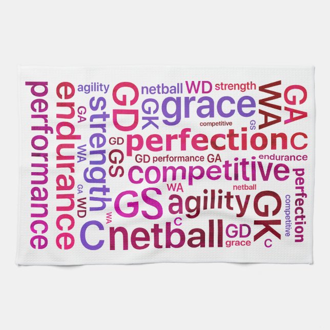 Motivational Words And Positions Netball Towel (Horizontal)