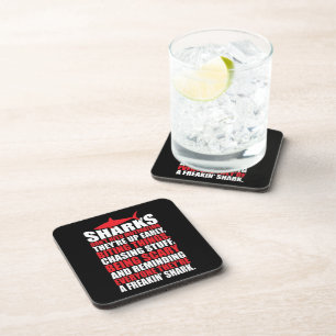 Motivational Words - Be A Shark Beverage Coaster