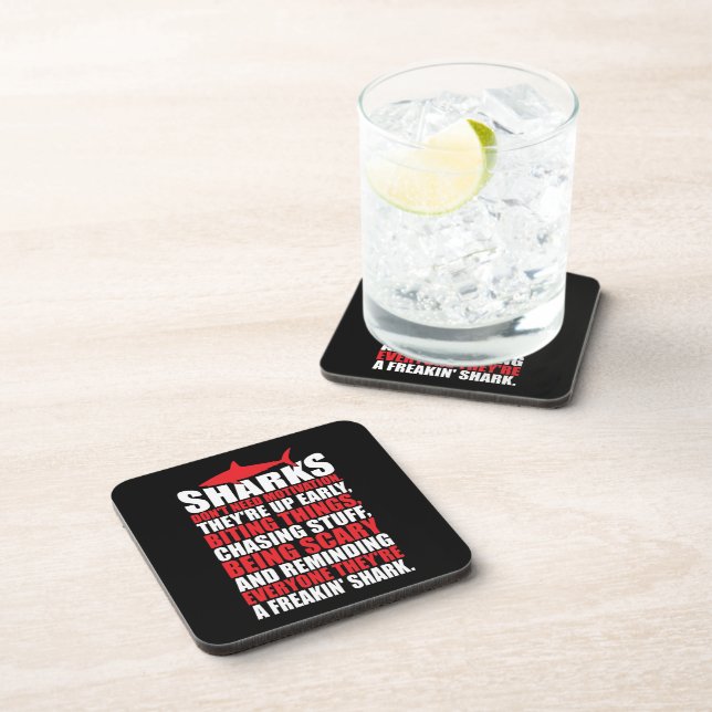 Motivational Words - Be A Shark Beverage Coaster (Right Side)
